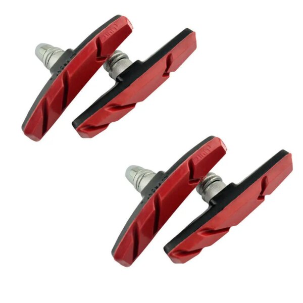 Pastillas de freno silenciosas en forma de V, 2 pares, adecuadas para bicicleta de montaña y carretera BMX, pastillas de freno duraderas y silenciosas, accesorios para bicicleta
