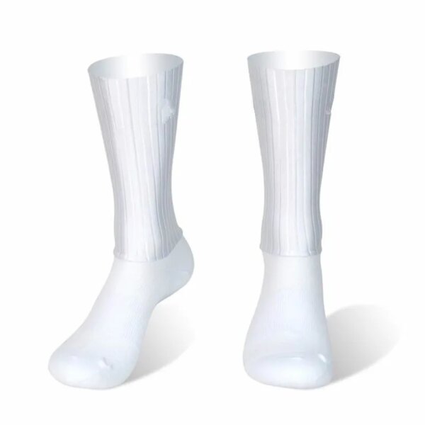 Calcetines antideslizantes de silicona aerodinámicos de verano, Calcetines de Ciclismo Whiteline para hombre, Calcetines de deporte de bicicleta para correr, Calcetines de Ciclismo