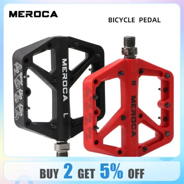 Pedal de bicicleta de fibra de nailon ensanchado, sello ultraligero, rodamiento Du, accesorios para pedales de bicicleta de montaña BMX