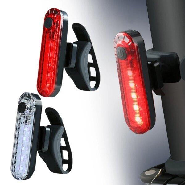 Luz trasera de bicicleta, luces traseras LED rojas brillantes recargables por USB, aptas para cualquier bicicleta/casco, fácil de instalar para seguridad en ciclismo