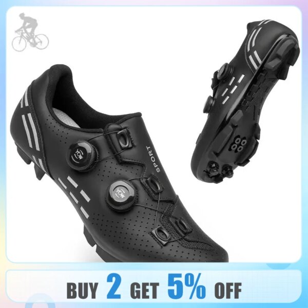 Zapatillas de ciclismo MTB para hombre, zapatos deportivos para bicicleta de montaña con Pedal SPD, calzado para bicicleta de montaña, zapatos planos de carreras de velocidad para hombre, zapatos de ciclismo todoterreno