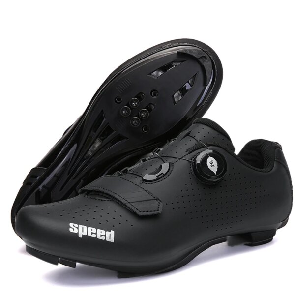 Zapatillas de ciclismo para hombre y mujer, calzado plano con Pedal para bicicleta de montaña, con tacos, calzado de velocidad Rb, autoblocante, novedad de 2024