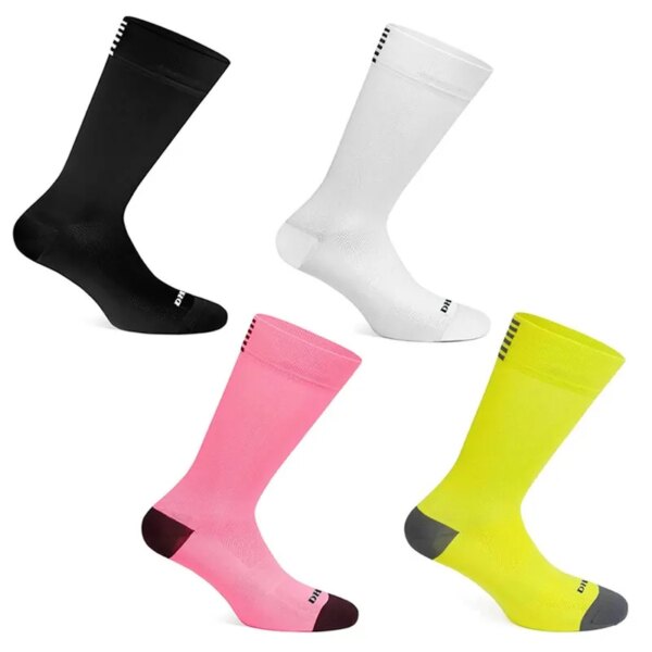 Calcetines de ciclismo para correr, cilindro medio de secado rápido, para hombres y mujeres, deportes, Fitness en el tubo