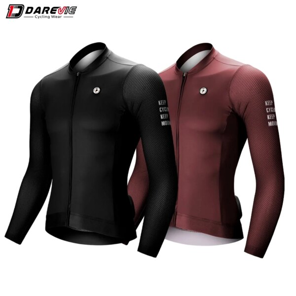 DAREVIE-Camiseta de ciclismo para hombre, ropa de ciclismo de manga larga transpirable, Anti-UV, para verano, 2024