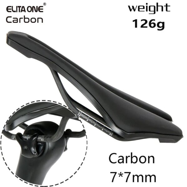 ELITAONE-sillín de bicicleta ultraligero, 245x139mm, 126g, alfombrilla para asiento delantero de bicicleta de montaña/carretera, riel de carbono de 7x7mm