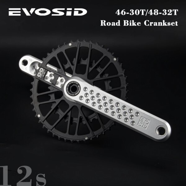 Platos y bielas EVOSID GXP 46-30T, manivela para bicicleta de carretera, plato de montaje directo de 170mm, juego de bielas para bicicleta plegable CNC 12s 48-32T para GRAVA