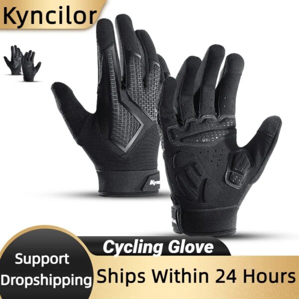 Guantes de ciclismo antideslizantes para hombre, manoplas de dedo largo que absorben los golpes, transpirables, con protector solar y pantalla táctil, para primavera y verano