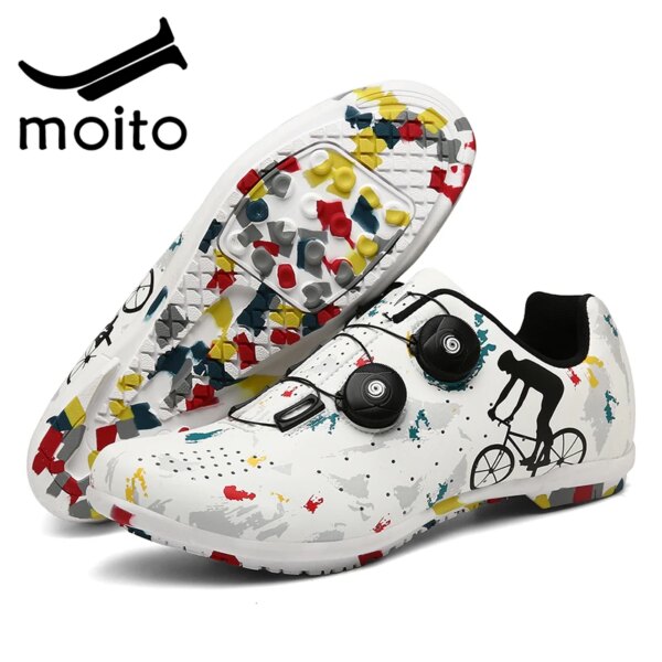 Zapatos de ciclismo MTB para hombre, zapatillas de ciclismo para hombre con bloqueo automático, zapatos de bicicleta de carretera para mujer, tacos de estilo belga, zapatillas para bicicleta, nuevo