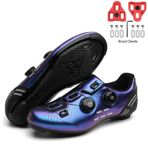 Zapatos planos MTB con clítoris para hombre, zapatillas de ciclismo de ruta de velocidad, calzado para bicicleta de carretera para mujer, Calas para ciclismo, tacos Spd para bicicleta de carreras