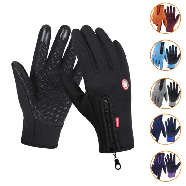 Nuevos guantes de invierno para hombre y mujer, resistentes al agua y al frío, guantes para motocicleta, guantes para hombre para deportes al aire libre, además de guantes cálidos de terciopelo para correr y esquiar