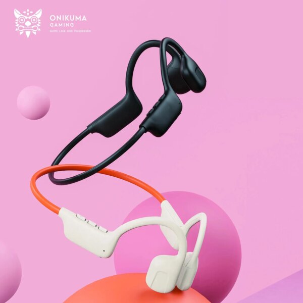 ONIKUMA AS22-auriculares de conducción ósea, cascos abiertos, inalámbricos, resistentes al agua y al sudor, deportivos con micrófono para correr y ciclismo