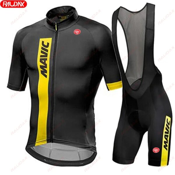 RX MAVIC-Conjunto de ciclismo para hombre, ropa transpirable de manga corta, pantalones cortos con pechera, sudadera absorbente de humedad, novedad de verano de 2024