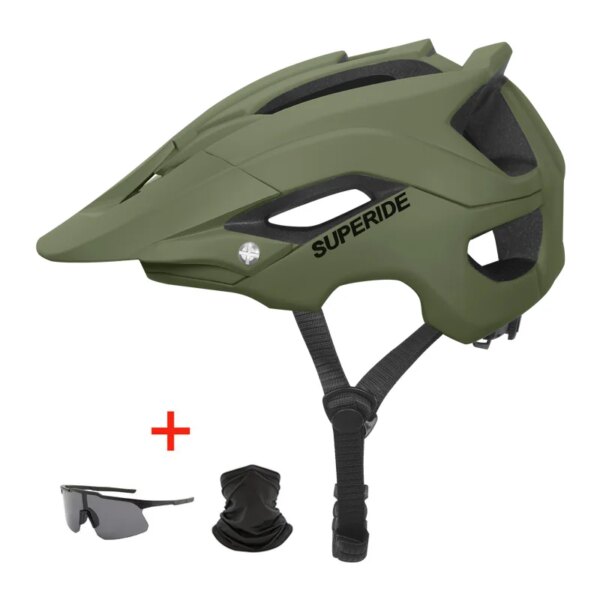 SUPERIDE-casco de bicicleta DH MTB para exteriores, moldeado integralmente, casco de bicicleta de montaña, ultraligero, para carreras y ciclismo