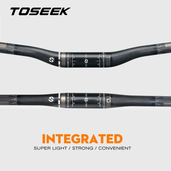 TOSEEK mate 3K fibra de carbono bicicleta montaña manillar ciclismo MTB Riser/manillar plano 31,8mm piezas de bicicleta