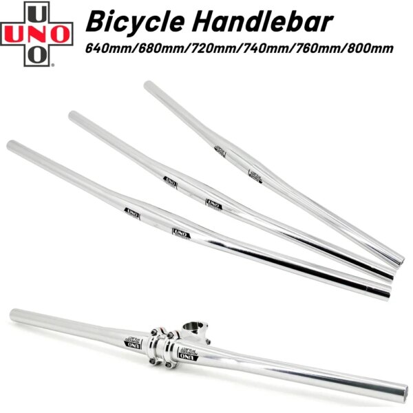 UNO-volante de aluminio para bicicleta de montaña, elevador de manillar de bicicleta de carretera, barra plana, 31,8x640, 680, 720, 740, 760, 800mm, piezas de manillar de bicicleta de montaña