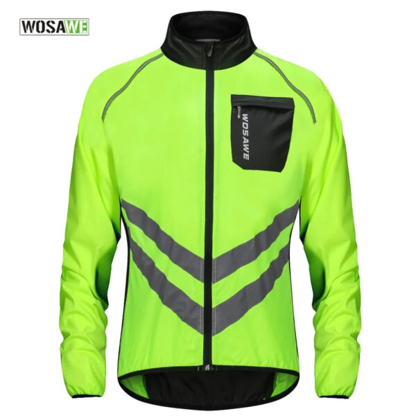 WOSAWE-Chaqueta de lluvia para ciclismo, Jersey multifunción de alta visibilidad, para bicicleta de montaña o de carretera, resistente al viento, de secado rápido, cortavientos