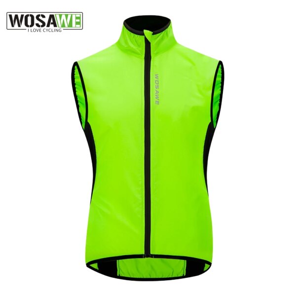 WOSAWE-Chaleco de ciclismo a prueba de viento, chaqueta para bicicleta de montaña, deporte al aire libre, cortavientos para ciclismo, ropa reflectante repelente al agua