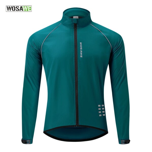 WOSAWE-chaquetas reflectantes para ciclismo para hombre, ropa a prueba de viento para montar en bicicleta, cortavientos para deportes al aire libre, correr, chaleco de malla para bicicleta de montaña