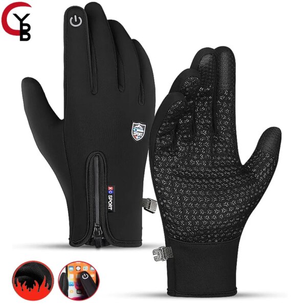 Guantes Térmicos de Invierno para Hombres y Mujeres, Guantes Impermeables a Prueba de Viento Antideslizantes con Pantalla táctil para Correr al Aire Libre, Ciclismo, Conducir