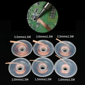 Mecha para removedor de soldadura trenzada, 1/2/5/10 Uds., 1,5 M de ancho, 1, 1,5, 2, 2,5, 3, 3,5, 4mm, herramienta de reparación de BGA de flujo de cable de plomo