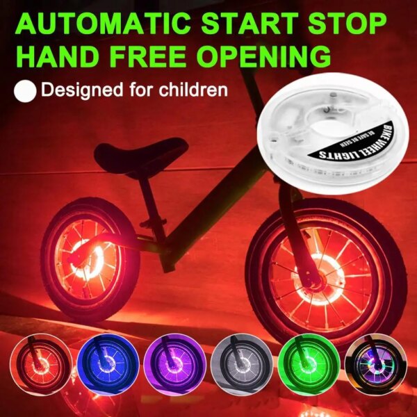 Luces de radios con Sensor inteligente para bicicleta, luz de rueda de bicicleta de equilibrio, 22 LED, decoración de seguridad, lámpara impermeable, accesorios para ciclismo, 1/2 Uds.