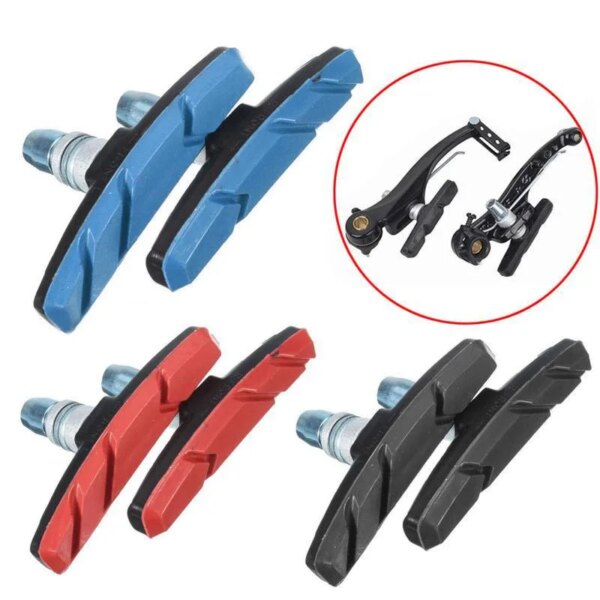 Pastillas de freno silenciosas para bicicleta, duraderas, soporte de freno en V para ciclismo, almohadillas de goma para un rendimiento duradero, 1/2 pares