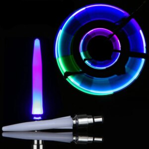Luz LED para válvula de bicicleta, lámpara colorida tipo cohete para válvula de neumático, accesorio para válvula de bicicleta, 1-3 uds.