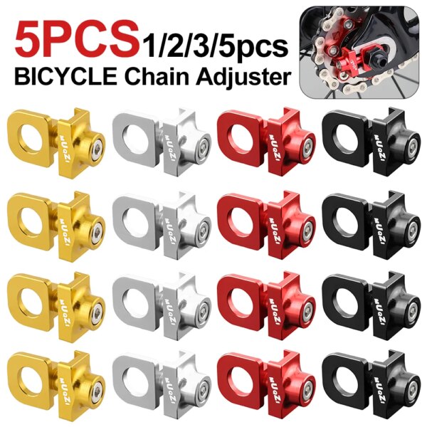 1-5 uds Ajustador de cadena de bicicleta sujetador tensor perno de aleación de aluminio para BMX Fixie accesorio de ciclismo ligero resistente al desgaste