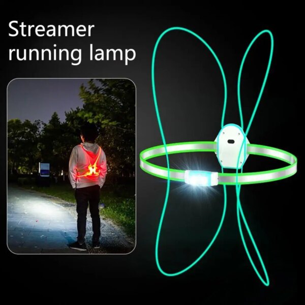 1 Juego de luz para correr de noche, buena visibilidad, carga USB, ABS, resistente al agua, chaleco LED para correr con cinturón elástico para deporte