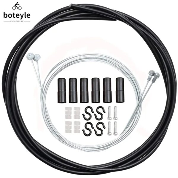 1 Juego de Cable de freno Universal para bicicleta y Kit de carcasa para cambio de marchas de bicicleta de montaña, Cable de palanca con tapa de Cable de bicicleta