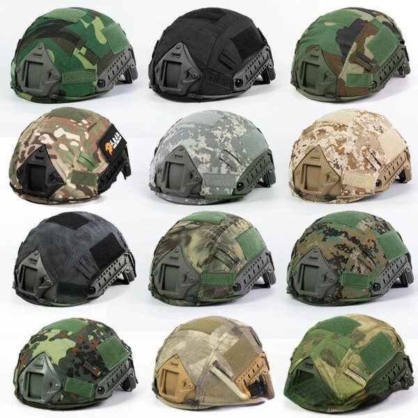 Cubierta táctica para casco, 10 colores, circunferencia de la cabeza, 52-60cm, Airsoft, Paintball, equipo de juego de guerra, CS, cubierta de casco rápido para exteriores