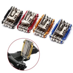 Juego de herramientas 10 en 1, herramientas de Reparación de bicicletas, llave hexagonal para radios, destornillador, herramientas portátiles para ciclismo de montaña y carretera