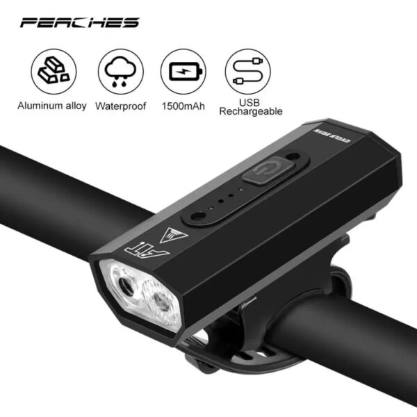 Luz LED de bicicleta de 1000 lúmenes, lámpara frontal tipo C recargable por USB, Faro de ciclismo, linterna de carretera de montaña, accesorios para bicicleta