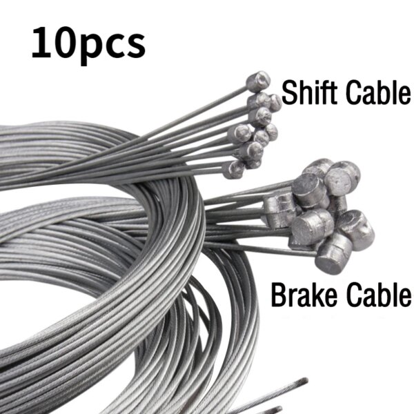 10 unids/set 2M MTB línea de freno de bicicleta línea de velocidad de bicicleta piñón fijo palanca de cambios juego de cables de freno Cable interno central para bicicleta de carretera MTB