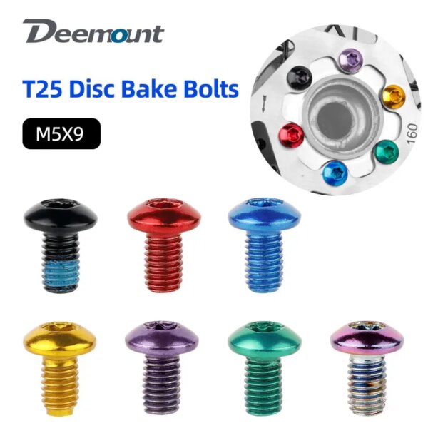 12 Uds. Pernos de Rotor de disco para bicicleta, tornillos de acero M5x9mm T25 Torx MTB, piezas de fijación de placa de freno de disco de carretera