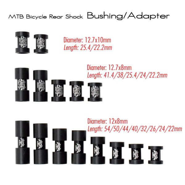 Adaptador de amortiguador trasero para bicicleta de montaña, 15 modelos, casquillo de punto de inflexión AL 7075, suspensión completa, amortiguadores traseros para bicicleta de montaña