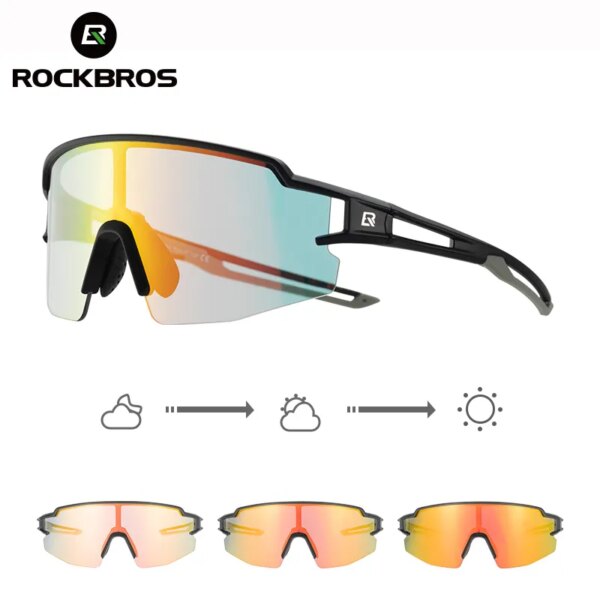 ROCKBROS gafas de ciclismo fotocromáticas lentes polarizadas gafas de bicicleta protección UV400 gafas de sol MTB gafas de bicicleta de carretera