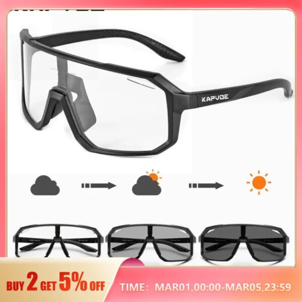 Kapvoe-Gafas de ciclismo fotocromáticas, gafas de sol para bicicleta de montaña y carretera, gafas de sol para hombre y mujer, gafas deportivas para montar