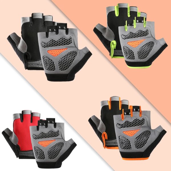 Guantes antideslizantes transpirables de medio dedo, guantes transpirables para ciclismo, Fitness, gimnasio, culturismo, Crossfit, ejercicio, guantes deportivos