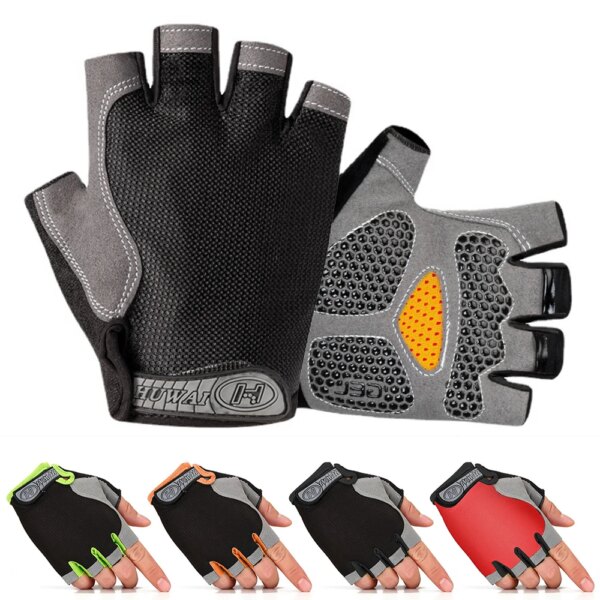 Guantes antideslizantes transpirables de medio dedo, guantes transpirables para ciclismo, Fitness, gimnasio, culturismo, Crossfit, ejercicio, guantes deportivos