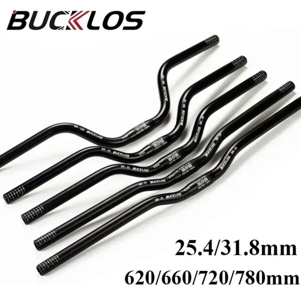 BUCKLOS Manillar de bicicleta de montaña 31,8mm 25,4mm barra elevadora de bicicleta 620/660/720/780mm aleación de aluminio MTB manillar piezas de ciclismo