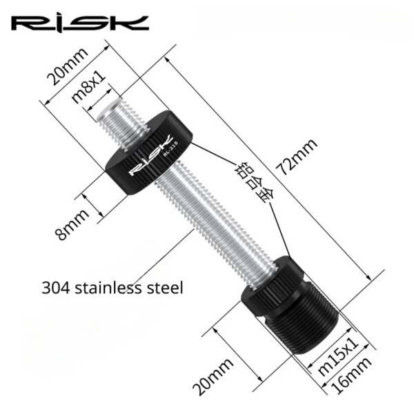 RISK RL215 bicicleta cuadrado y eje estriado BB soporte inferior anticaída herramienta de reparación de desmontaje auxiliar varilla de fijación