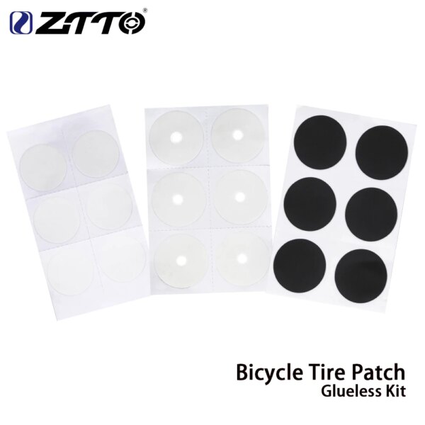 ZTTO-Parche para neumático de bicicleta, Kit sin pegamento, tubos interiores de TPU, Kit de parche, neumático interior de goma para bicicleta, adhesivo sin pegamento, parche de reparación de secado rápido