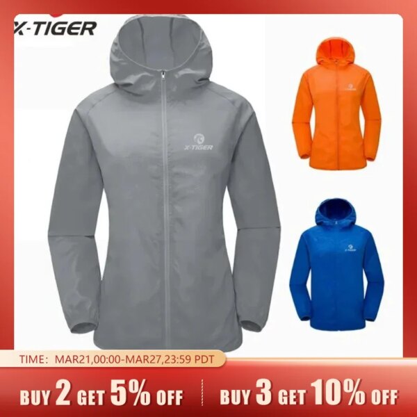 X-TIGER-Camiseta de ciclismo para hombre, cortavientos de secado rápido a prueba de viento, chaqueta de ciclismo con protección UV, chaqueta de carreras a prueba de salpicaduras, 2023