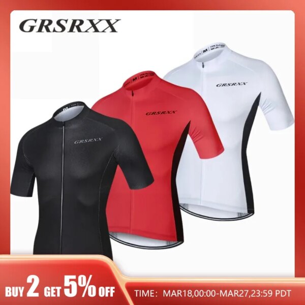 GRSRXX Hombres Ciclismo Jersey Pro Manga Corta Equipo De Bicicleta Racing Jersey Verano Transpirable Camisa Ropa Deportiva De Ciclismo De Secado Rápido