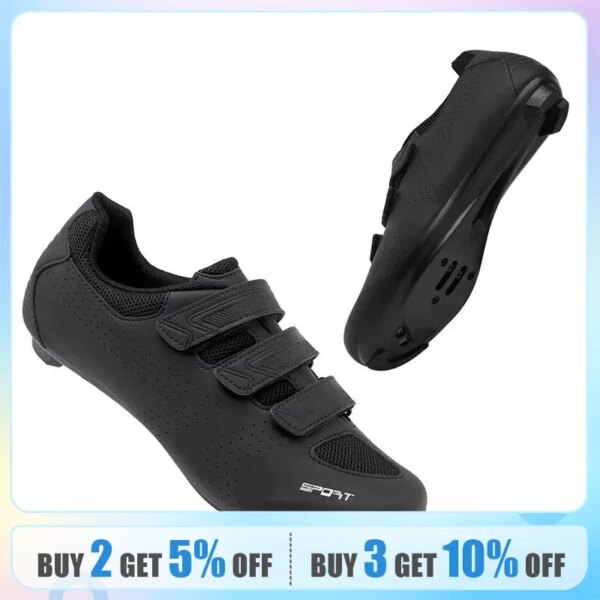 Zapatos de ciclismo para hombre, zapatos de bicicleta de carretera con autosujeción, zapatillas planas de velocidad de ruta, botas de ciclismo de carreras para mujer, zapatos deportivos