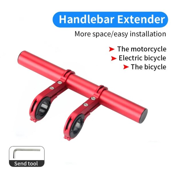 Extensor de manillar de bicicleta de tubo de 10/20/30CM, soporte para faro de bicicleta de montaña, accesorios para linterna