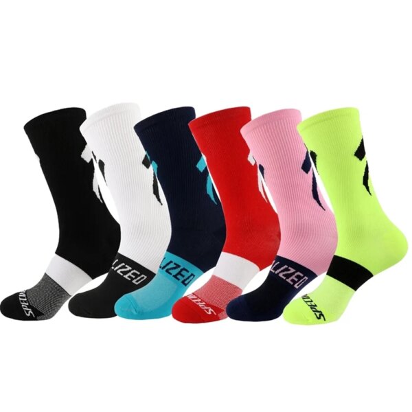 1 par de calcetines para bicicleta, Calcetines profesionales para Ciclismo, correr, carreras, Calcetines Ciclismo MTB, Fútbol, ​​Calcetines deportivos para montar, hombres y mujeres