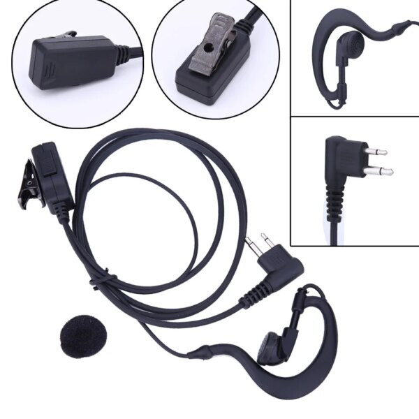 Auricular con micrófono PTT de 1m para Walkie Talkie, auricular con micrófono PTT de repuesto portátil para Motorola CB Radio CP88 CP040 CP100 CP110