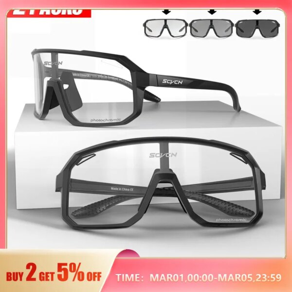 2 paquetes de gafas de sol fotocromáticas para ciclismo, gafas para ciclismo de montaña, gafas deportivas para hombre y mujer